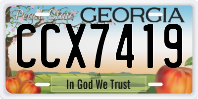 GA license plate CCX7419