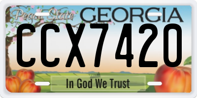 GA license plate CCX7420