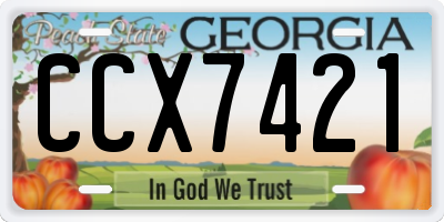 GA license plate CCX7421