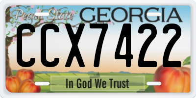 GA license plate CCX7422