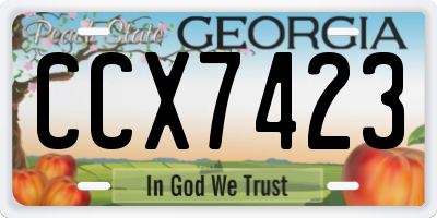 GA license plate CCX7423