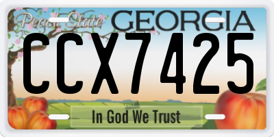 GA license plate CCX7425