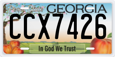 GA license plate CCX7426