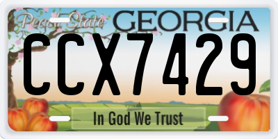 GA license plate CCX7429
