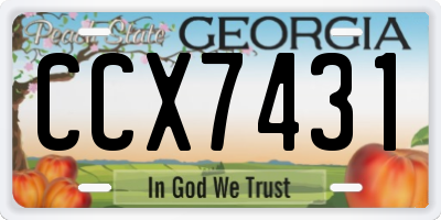 GA license plate CCX7431
