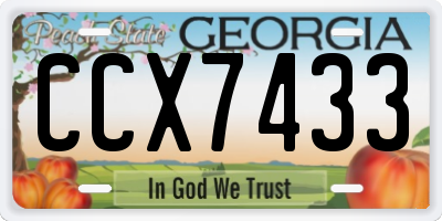 GA license plate CCX7433