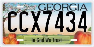 GA license plate CCX7434