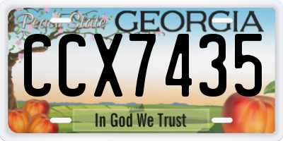GA license plate CCX7435