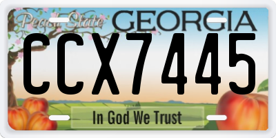 GA license plate CCX7445