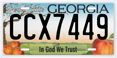 GA license plate CCX7449