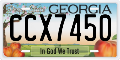 GA license plate CCX7450