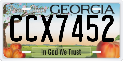 GA license plate CCX7452
