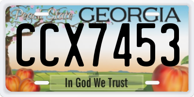 GA license plate CCX7453