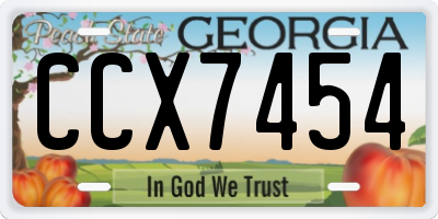 GA license plate CCX7454