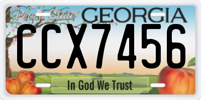 GA license plate CCX7456