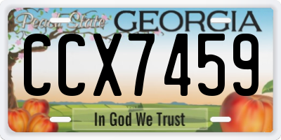 GA license plate CCX7459