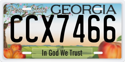 GA license plate CCX7466