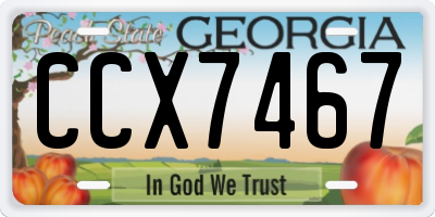 GA license plate CCX7467