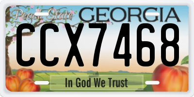 GA license plate CCX7468
