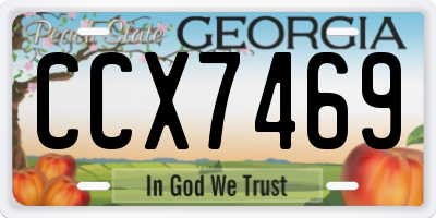 GA license plate CCX7469