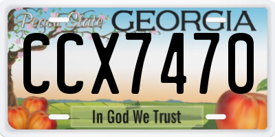GA license plate CCX7470