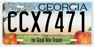 GA license plate CCX7471