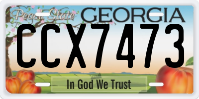 GA license plate CCX7473