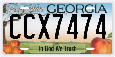 GA license plate CCX7474