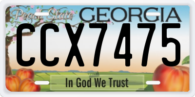 GA license plate CCX7475