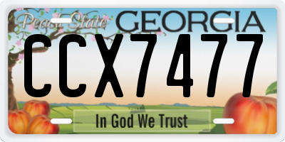 GA license plate CCX7477