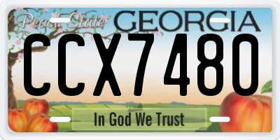 GA license plate CCX7480