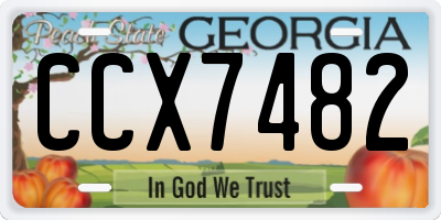 GA license plate CCX7482