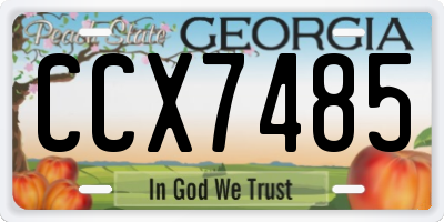 GA license plate CCX7485