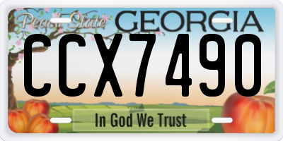 GA license plate CCX7490