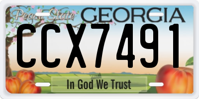 GA license plate CCX7491