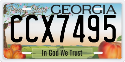 GA license plate CCX7495