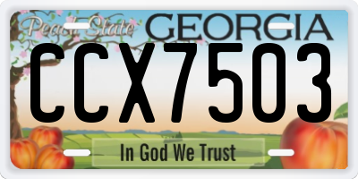 GA license plate CCX7503