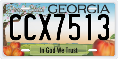 GA license plate CCX7513