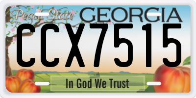 GA license plate CCX7515