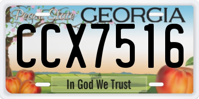 GA license plate CCX7516