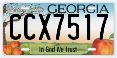 GA license plate CCX7517
