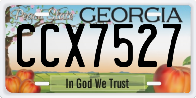 GA license plate CCX7527