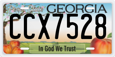 GA license plate CCX7528