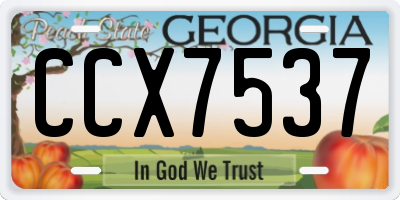 GA license plate CCX7537