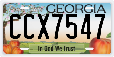 GA license plate CCX7547