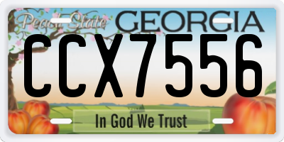 GA license plate CCX7556