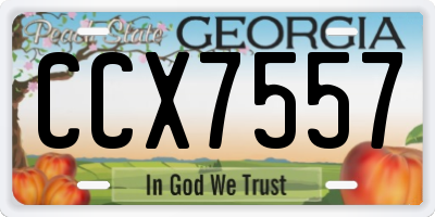 GA license plate CCX7557