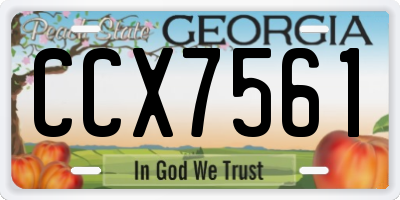 GA license plate CCX7561