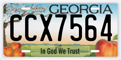 GA license plate CCX7564