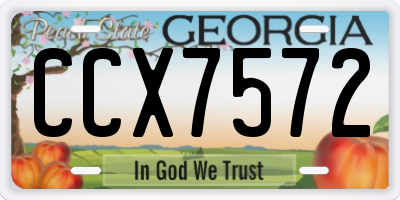GA license plate CCX7572